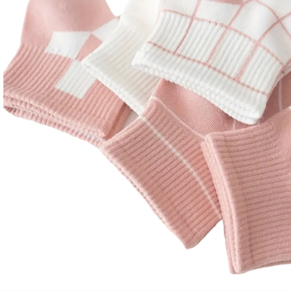 5 Pair Women's Soft Stretchy Ankle Socks, Blush Pink, OS